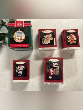 Vintage Hallmark Baby’s First Christmas & 2nd 3rd 4th 5th Christmas Ornament